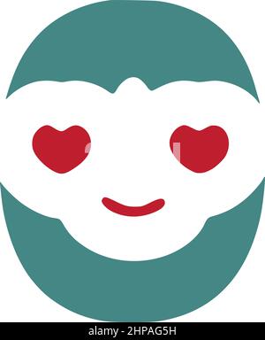 Nummer 0 in der Liebe niedlichen Charakter im Doodle-Stil Stock Vektor