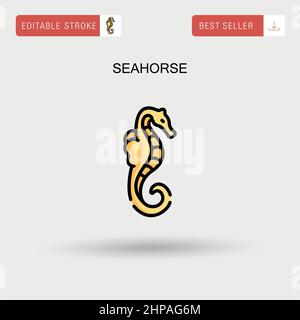 Einfaches Vektorsymbol „Seahorse“. Stock Vektor