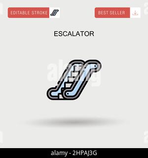 Einfaches Vektorsymbol für Rolltreppe. Stock Vektor