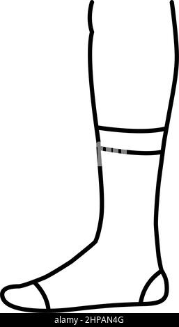 Textile Socke Linie Symbol Vektor isolierte Illustration Stock Vektor