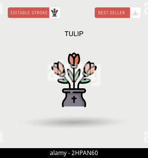 Einfaches Tulpenvektorsymbol. Stock Vektor