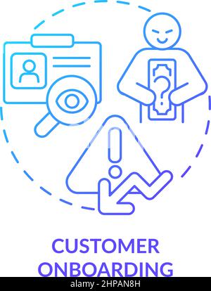 Blaues Gradientenkonzept für das Onboarding von Kunden Stock Vektor