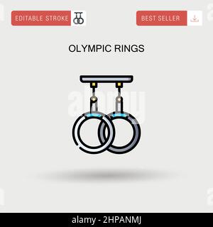 Olympische Ringe einfaches Vektor-Symbol. Stock Vektor