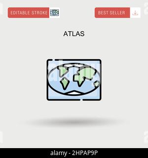Einfaches Vektorsymbol „Atlas“. Stock Vektor