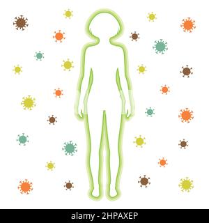 Immunschutzsystem Kampf gegen neuartige Coronaviren Stock Vektor