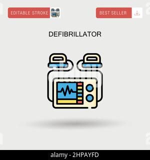 Einfaches Vektorsymbol für Defibrillatoren. Stock Vektor