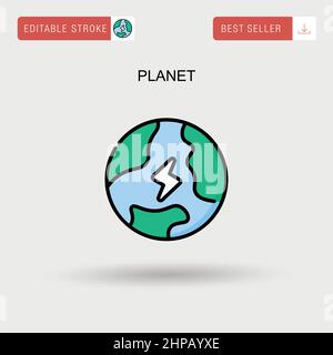 Einfaches Vektorsymbol „Planet“. Stock Vektor