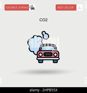 CO2 einfaches Vektorsymbol. Stock Vektor