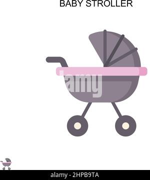 Baby Kinderwagen einfaches Vektor-Symbol. Illustration Symbol Design-Vorlage für Web mobile UI-Element. Stock Vektor