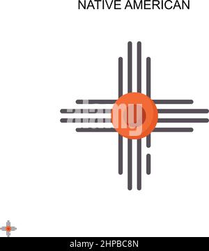 Einfaches Vektor-Symbol für die amerikanischen Ureinwohner. Illustration Symbol Design-Vorlage für Web mobile UI-Element. Stock Vektor