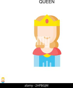 Einfaches Vektorsymbol „Queen“. Illustration Symbol Design-Vorlage für Web mobile UI-Element. Stock Vektor