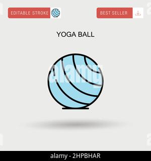 Yoga Ball einfaches Vektor-Symbol. Stock Vektor