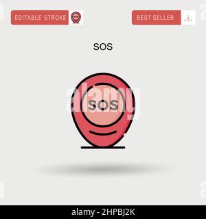 SOS Simple Vektor-Symbol. Stock Vektor