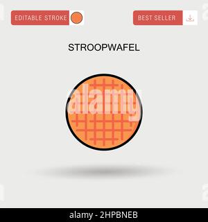 Stroopwafel einfaches Vektorsymbol. Stock Vektor