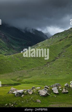 Blick vom Rohtang Pass, Manali, Himachal Pradesh, Indien Stockfoto