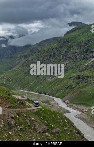 Blick vom Rohtang Pass, Manali, Himachal Pradesh, Indien Stockfoto