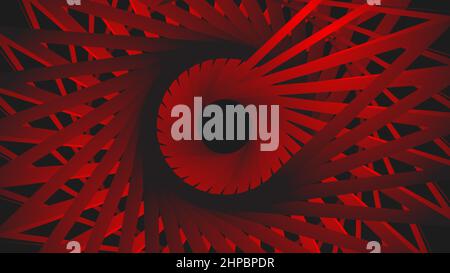 Moderne, gradient rote, abstrakte Linien auf schwarzem Hintergrund Stock Vektor