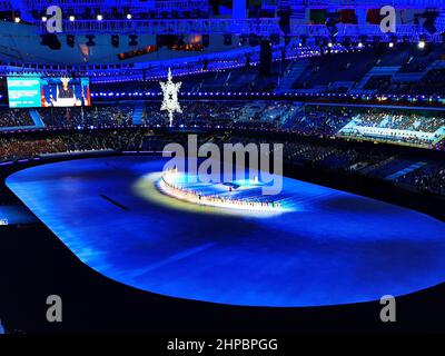 PEKING, CHINA - 20. FEBRUAR 2022 - die Abschlusszeremonie der Olympischen Winterspiele 2022 in Peking findet am 20. Februar 202 im Nationalstadion statt Stockfoto