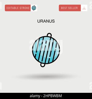 Einfaches Vektorsymbol Uranus. Stock Vektor