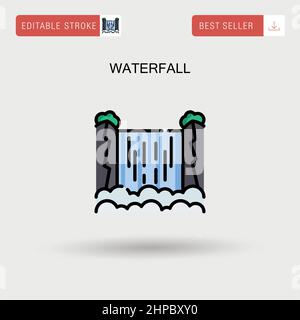 Einfaches Vektorsymbol „Wasserfall“. Stock Vektor