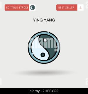 Einfaches Vektor-Symbol von Ying Yang. Stock Vektor