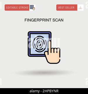 Einfaches Vektorsymbol für Fingerabdruckscan. Stock Vektor