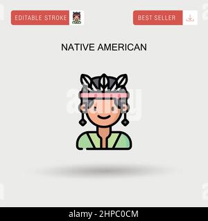 Einfaches Vektor-Symbol für die amerikanischen Ureinwohner. Stock Vektor