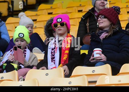 Norwich, Großbritannien. 20th. Februar 2022. Norwich, England, Februar 20th Fans vor dem Arnold Clark Cup Fußballspiel zwischen England und Spanien in der Carrow Road Norwich, England. Kevin Hodgson /SPP Credit: SPP Sport Press Photo. /Alamy Live News Stockfoto