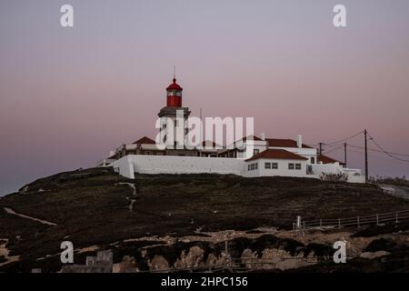 Der Leuchtturm Cabo da Roca liegt am westlichsten Punkt des kontinentalen Europas Stockfoto
