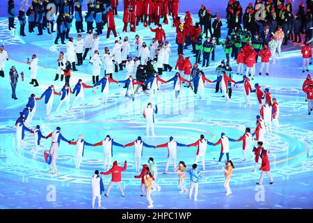 Gesamtansicht, 20. FEBRUAR 2022 : Abschlusszeremonie der Olympischen Winterspiele 2022 in Peking im Nationalstadion in Peking, China. (Foto von Yohei Osada/AFLO SPORT) Stockfoto