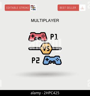 Multiplayer einfaches Vektor-Symbol. Stock Vektor