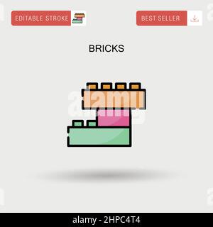 Bricks einfaches Vektorsymbol. Stock Vektor
