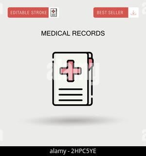 Einfaches Vektorsymbol für medizinische Aufzeichnungen. Stock Vektor