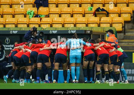 Norwich, Großbritannien. 20th. Februar 2022. Norwich, England, Februar 20th 2022: Spanische Spieler während des Arnold Clark Cup Fußballspiels zwischen England und Spanien in der Carrow Road in Norwich, England. Daniela Porcelli /SPP Quelle: SPP Sport Press Foto. /Alamy Live News Stockfoto