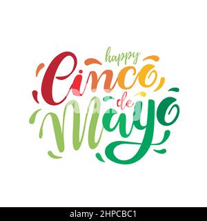 Cinco de Mayo, handgezeichneter Schriftzug. Perfekt für Poster, Grußkarte, Logo, T-Shirt, Banner. Vektorgrafik EPS 10 Stock Vektor