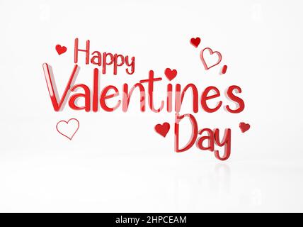 Valentinstag Hintergrund mit Herz-Muster und Typografie von glücklichen Valentinstag Text . Vektorgrafik. Tapete, Flyer, Einladung, Plakate Stockfoto