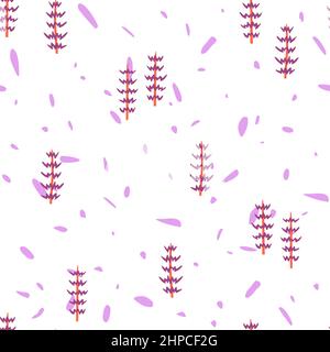 Abstrakter Schachtelhalm auf weißem Hintergrund. Nahtloses Vektormuster Stock Vektor