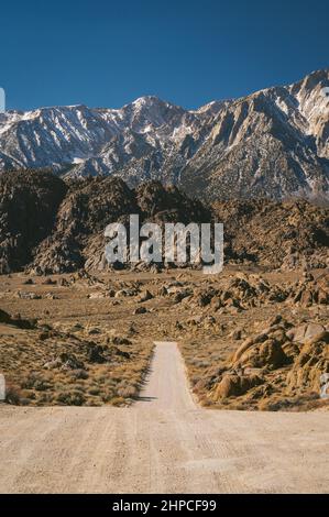 Movie Road in den Alabama Hills in den östlichen Sierras Stockfoto