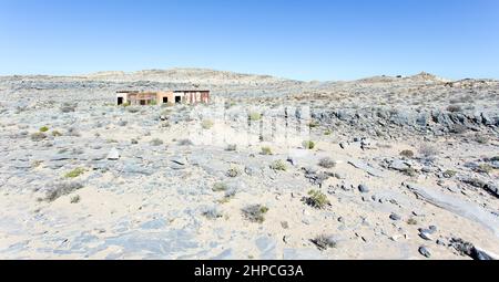 Pomona, Namibia - 16. August 2018: Blick auf die Ruinen von Pomona, einer verlassenen Diamantenstadt Stockfoto