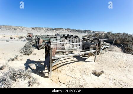 Pomona, Namibia - 16. August 2018: Blick auf die Ruinen von Pomona, einer verlassenen Diamantenstadt Stockfoto