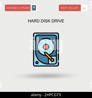 Einfaches Vektor-Symbol für das Festplattenlaufwerk. Stock Vektor