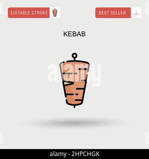 Einfaches Kebab-Vektorsymbol. Stock Vektor