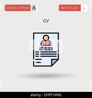 Symbol für einfachen CV-Vektor. Stock Vektor