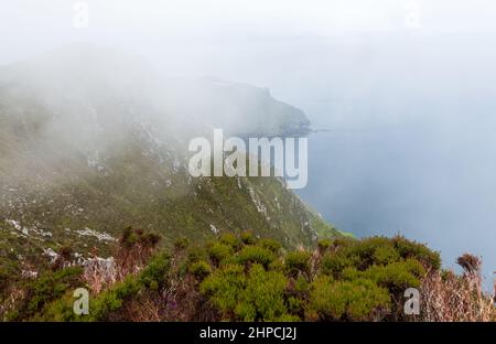 Blick von der Slieve League oder den Sliabh LIAG Klippen in Co Donegal, Irland Stockfoto