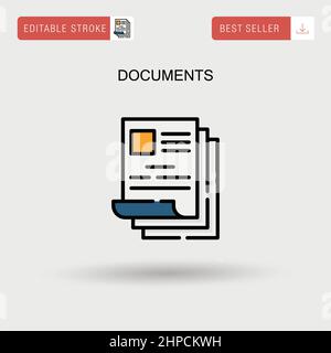 Einfaches Vektorsymbol für Dokumente. Stock Vektor