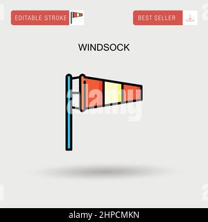 Einfaches Vektorsymbol „Windsock“. Stock Vektor