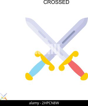 Symbol für gekreuzte einfache Vektorgrafiken. Illustration Symbol Design-Vorlage für Web mobile UI-Element. Stock Vektor