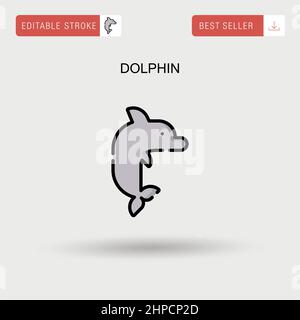 Einfaches Vektor-Symbol für Delphin. Stock Vektor