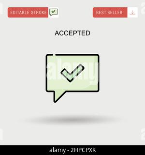 Akzeptiertes einfaches Vektorsymbol. Stock Vektor