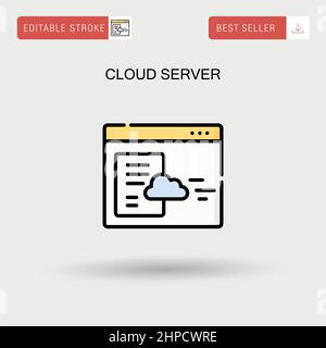 Einfaches Vektorsymbol für Cloud-Server. Stock Vektor